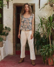 The Victorian Pleat Tank- Indigo Floral