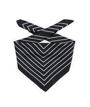 Agnes 100% Silk Scarf- Black Stripe