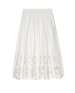 The Super Bloom Eyelet Skirt- White