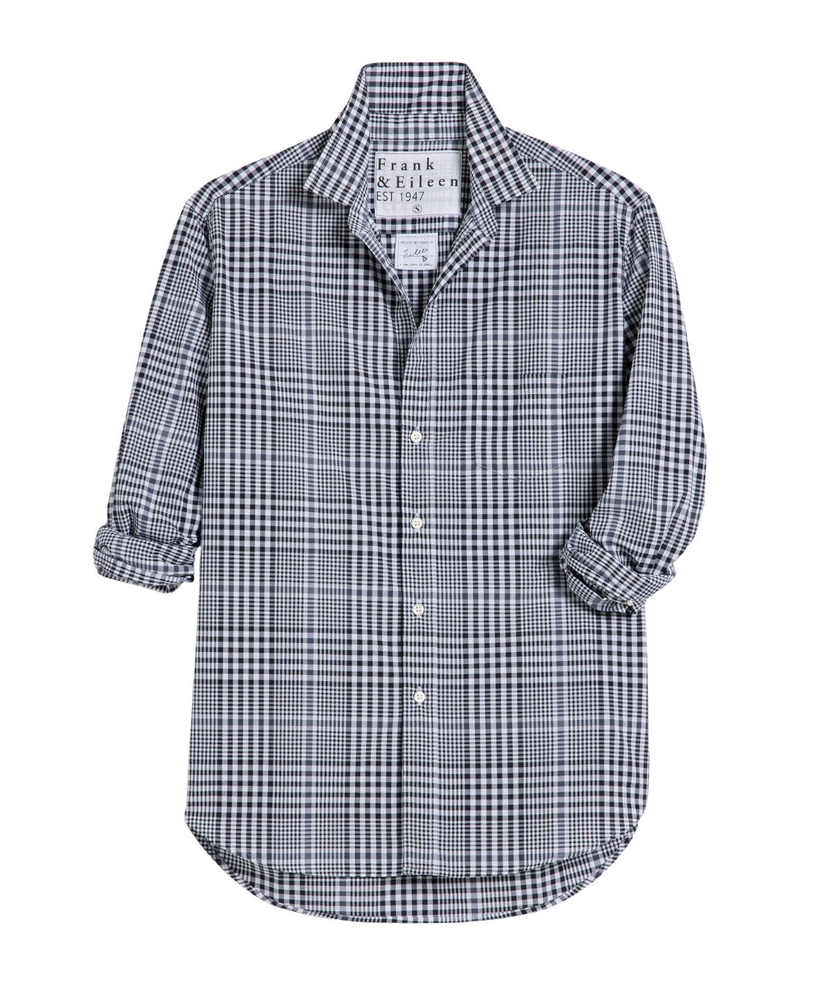 Eileen Relaxed Button-Up Shirt- Black/White Check