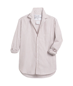 Eileen Relaxed Button-Up Shirt- Sand Stripe