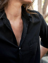 Eileen Relaxed Button-Up Shirt- Black