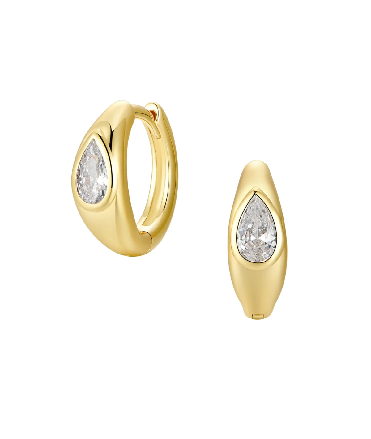 Tally Pear Huggie Hoops