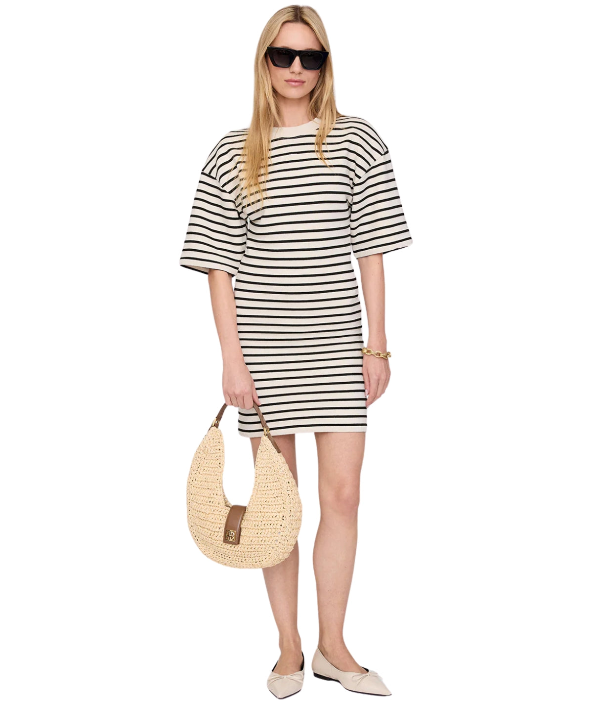 Mona Dress- Black Stripe French Terry