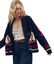 The Sailboat Lodge Cardigan- Dark Navy