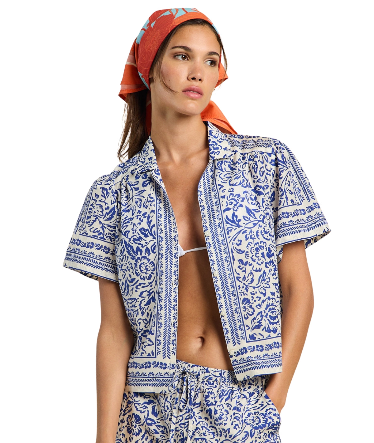 Helene Blouse- Hydra Border