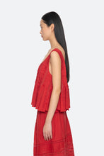 Pippa Solid Sleeveless Top- Red