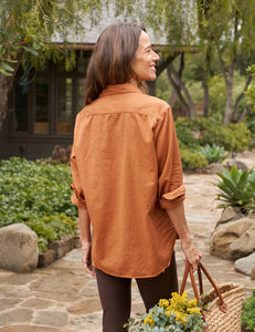 Eileen Relaxed Button-Up Shirt- Toffee