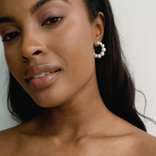 Milo Pearl Hoops- Gold Plate