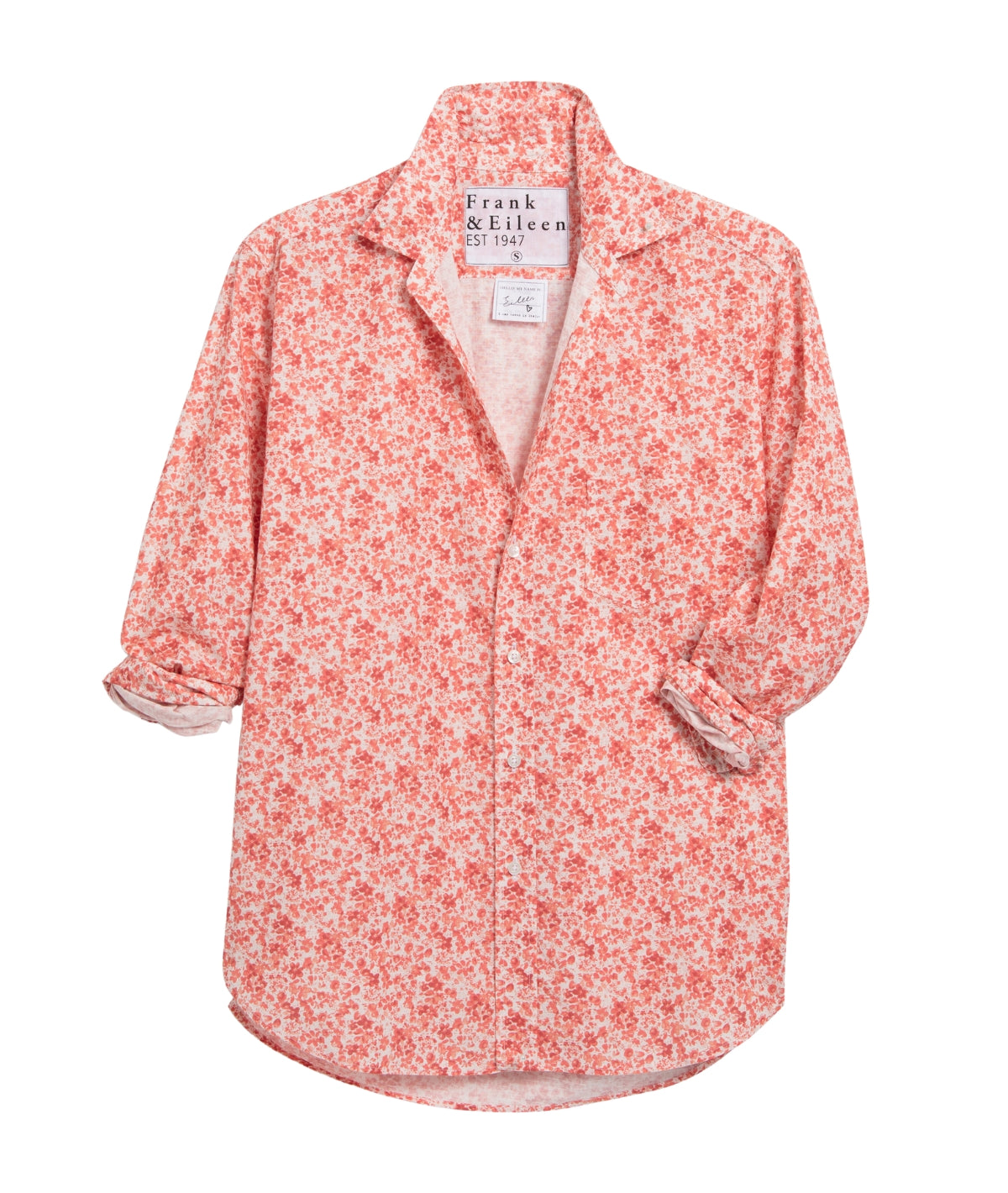 Relaxed Button-Up Shirt- Peach Florals