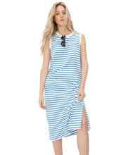 The Tank Dress- White/Royal Blue