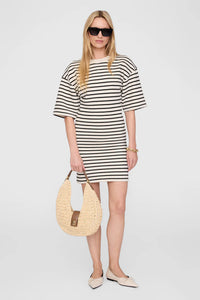 Mona Dress- Black Stripe French Terry