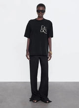 Lili Tee Letterman- Black