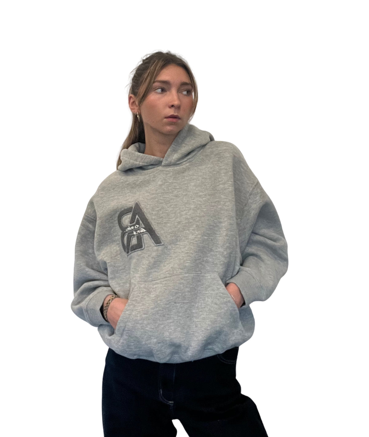 Jaci Hoodie Letterman- Medium Heather Grey