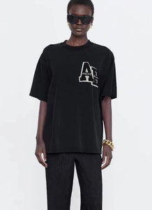 Lili Tee Letterman- Black