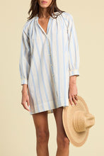 Angeline Dress- Cerulean Stripe