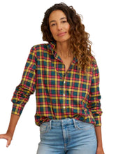Barry Tailored Button Up Shirt- Yellow Red Plaid