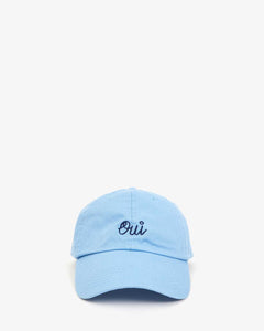 Baseball Hat- Sky Blue w/ Navy Embroidered Oui