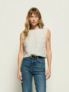 Cara Tank- Linen Stripe