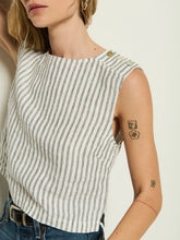 Cara Tank- Linen Stripe