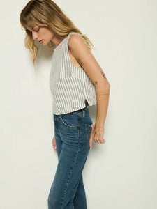 Cara Tank- Linen Stripe