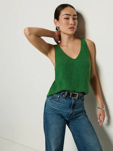 Cece Sweater Tank- Green Lawn
