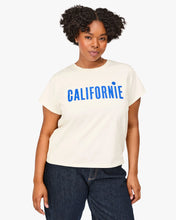 Classic Tee- Cream w/ Cobalt Californie