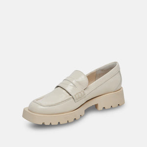 Elias Flats- Off White Crinkle Patent