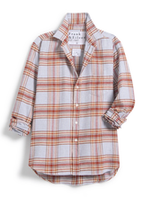 Eileen Relaxed Button-Up Shirt- Rust/Grey Melange Plaid