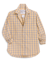 Eileen Relaxed Button-Up Shirt- Yellow Blue Plaid