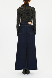 Aurelia Jersey Long Sleeve Turtleneck Top- Desert Jasper