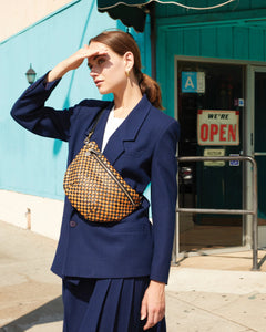 Grande Fanny- Black & Natural Woven Checker