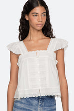 Eliza Solid Flutter Sleeve Top- White