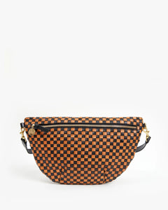 Grande Fanny- Black & Natural Woven Checker