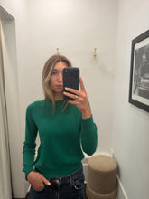 Crop Crew Sweater- Olive Green