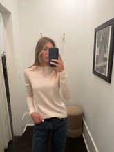 Double Trim Crew Sweater- Oyster White