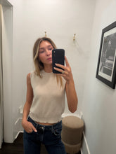Distressed Sweater Tank- Limestone