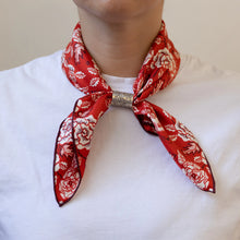 Silk Twill Scarf- Rosey In Red Hot