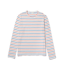 The Modern Long- White/Blue/Poppy Pinstripe