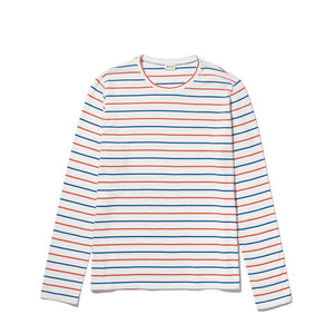The Modern Long- White/Blue/Poppy Pinstripe