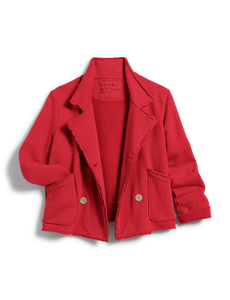 Mini Belfast Crop Peacoat- Crimson