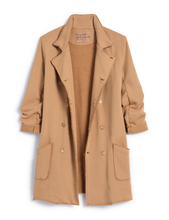 English Sweatshirt Trench Coat- Camel