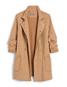 English Sweatshirt Trench Coat- Camel