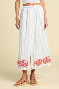 Lisette Skirt- Cerulean Stripe