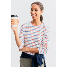 The Modern Long- White/Blue/Poppy Pinstripe