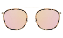 Mykonos Ace Sunglasses- White Tortoise/Gold w/ Mirror Lenses