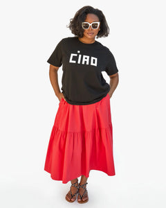 Original Tee- Black w/ Cream Block Ciao