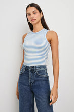 Racer Tank- Chambray Blue Stripe