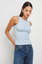 Racer Tank- Chambray Blue Stripe