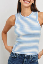 Racer Tank- Chambray Blue Stripe